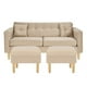 thumbnail image 1 of Sofa New Retro 3c + 2 Pouf Felpa 05 Beige, 1 of 6