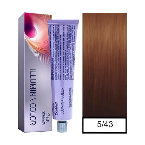 Wella - Kit Tinte 60 G + Oxidante 20 Vol 60 Ml Ilumina Color Tono 5/43