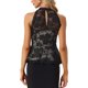thumbnail image 3 of INSPIRE CHIC Top de Encaje Peplum para Mujer con Escote Corazón Elegante sin Mangas XS Negro, 3 of 6