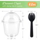 thumbnail image 2 of Vasos para postre Zezzxu, 50 unidades, con tapa domo y sporks, 2 of 3