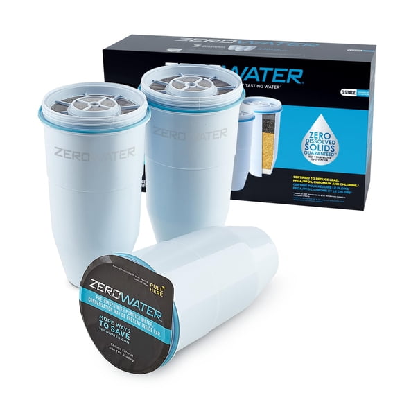Filtro de repuesto ZeroWater 5-Stage 0 TDS, paquete de 3