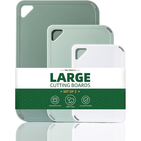 Set de 3 tablas de cortar de plástico antideslizantes THETCHRY