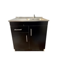 Dhi - Kit Lavaplatos Con Mueble 80X50 Negro Secador Izquierdo