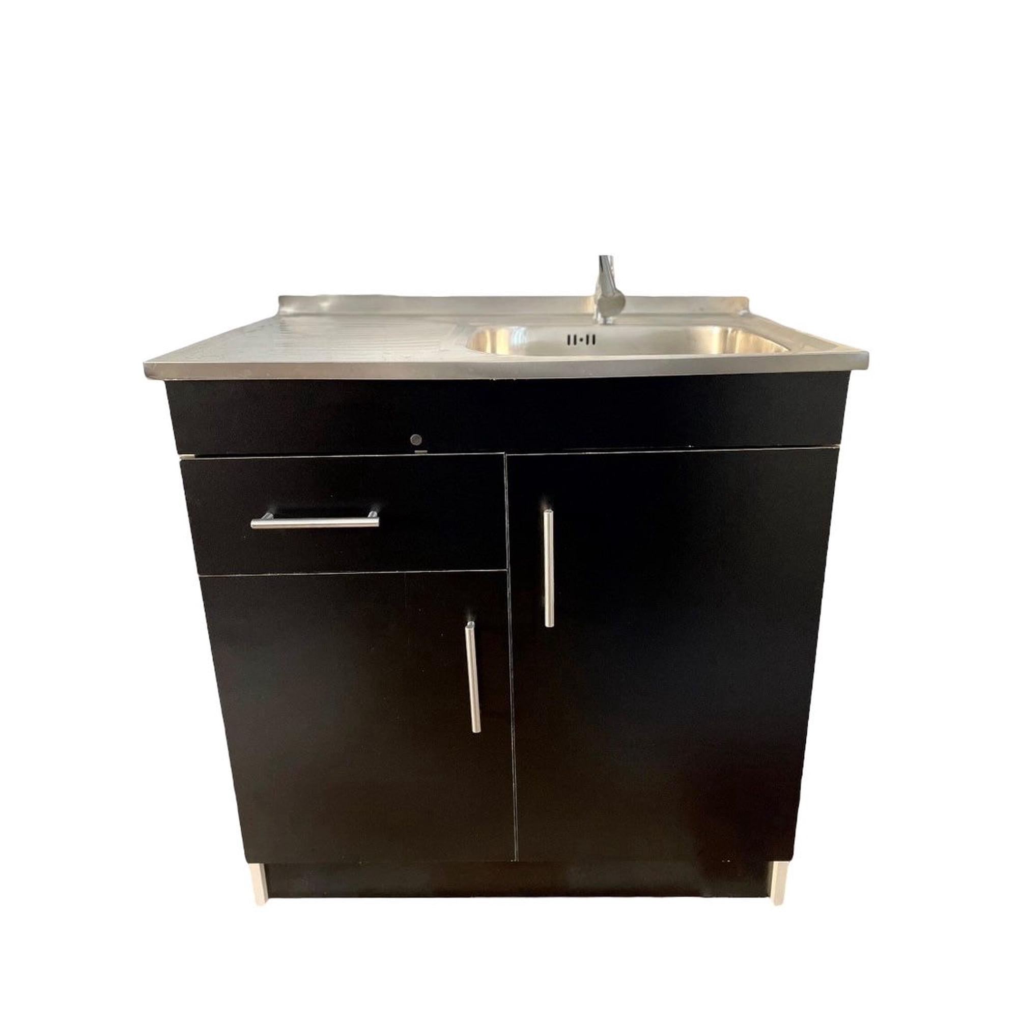 Dhi - Kit Lavaplatos Con Mueble 80x50 Negro Secador Izquierdo