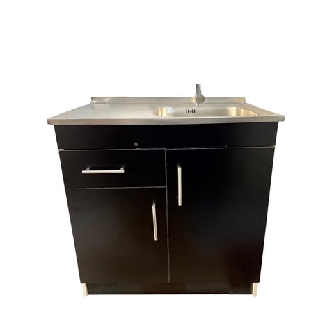 Dhi - Kit Lavaplatos Con Mueble 80X50 Negro Secador Izquierdo