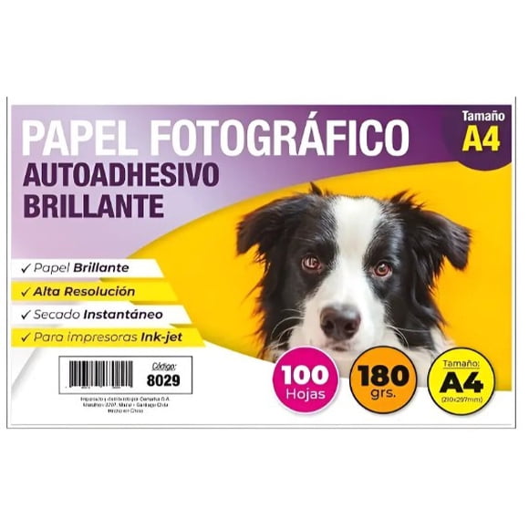 Papel Fotografico Auto Adhesivo 100 Hojas A4 180 grs