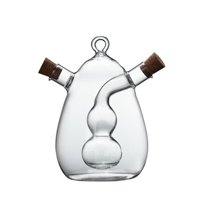 Magideal - Botellas De Vinagrera, Botella De Aceite De Vidrio Transparente 2 En 1 Con Tapones De Corcho, Suministros De Cocina, Dispensador Resistente Al Calor P