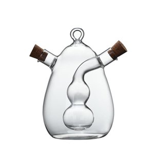 Magideal - Botellas De Vinagrera, Botella De Aceite De Vidrio Transparente 2 En 1 Con Tapones De Corcho, Suministros De Cocina, Dispensador Resistente Al Calor P