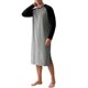 thumbnail image 5 of INSPIRE CHIC Camisón de Hombre Suave y Ligero con Cuello Redondo y Mangas Raglán para Dormir S Gris Negro, 5 of 6