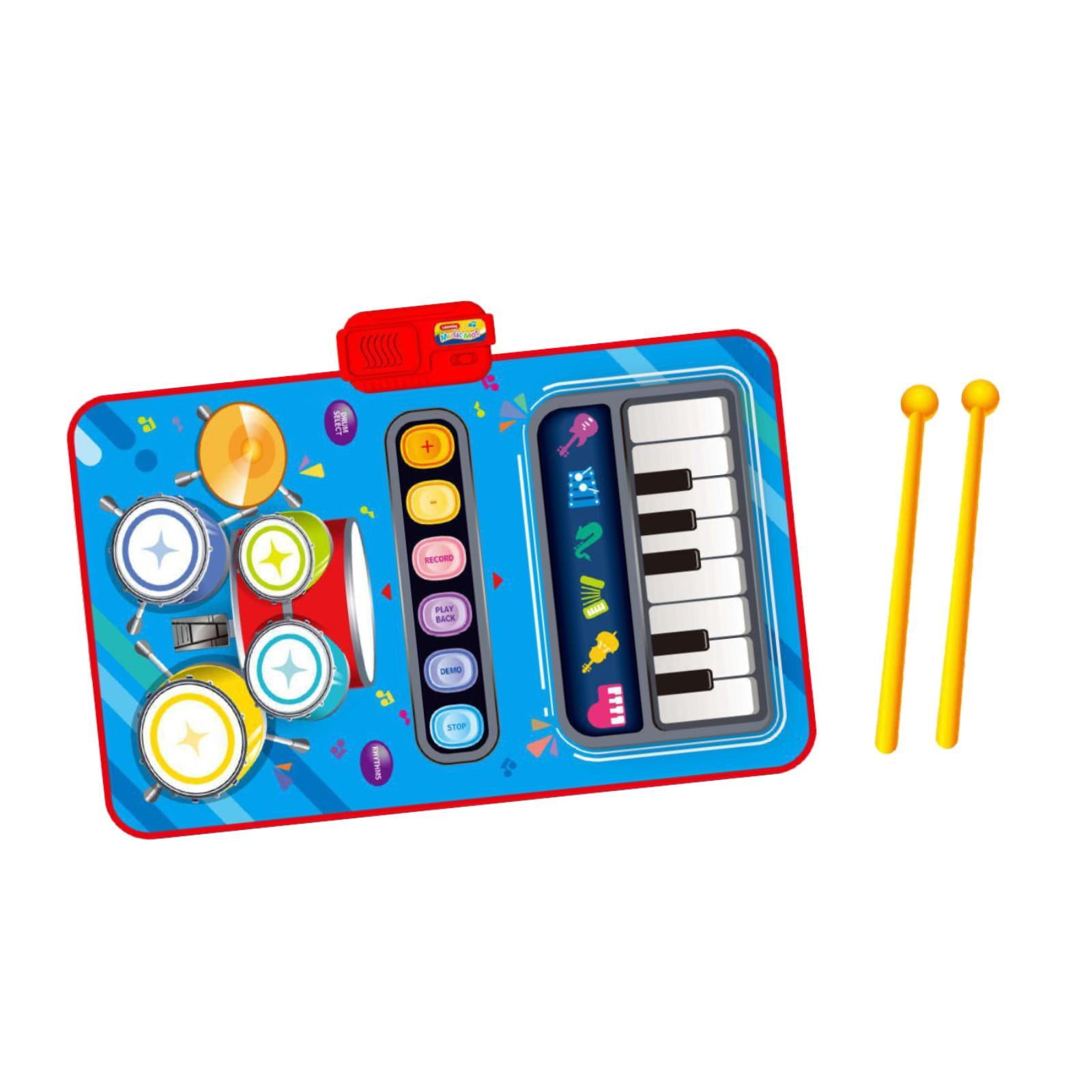 Magideal - Tapete De Piano Para Bebé, Desarrollo Cerebral, Sensorial, Manta Plegable Para Tambor De Piano, Educativo Para Regalo De Cumpleaños Para Niños Y Niñas Azul