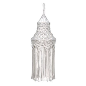 Ioensy - Macrame Lamp Shade Boho Tapiz De Araña Hecho A Mano Para El Dormitorio Del Hotel
