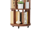 thumbnail image 2 of 100%Solid Wood Rotating Bookshelf on Wheels,5 Tier, Round Revolving Bookcase, 360° Spinning Book Shelf Tower for Kids, Narrow Rolling Bookshelves for Small Space, Corner, Bedroom, Office, Walnut, 2 of 3