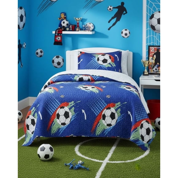 Cubrecama Infantil Quilt Sherpa Otoño Invierno Plaza Y Media