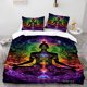 thumbnail image 1 of Meditation Humanoid Chakra Printed Duvet Cover Set Themed Bedding Three-Piece Set with Pillowcases Soft and Comfortable for All Seasons, 1 of 1