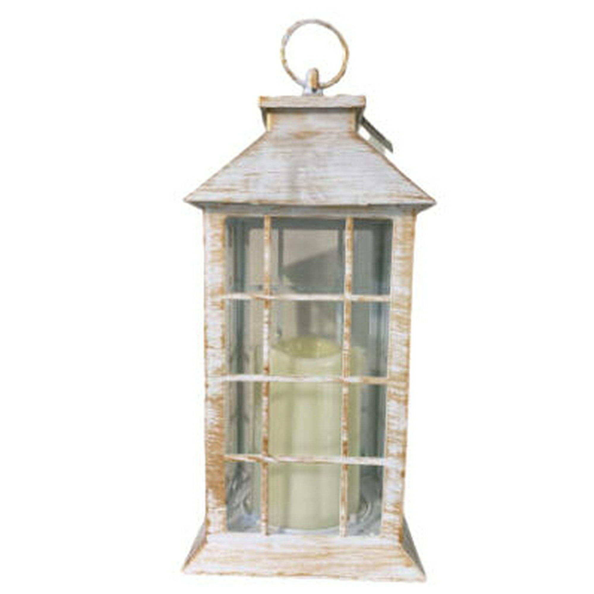 Vgo - Fanal Pl C/ Vela Led 14x14x31 Cm. Blanco