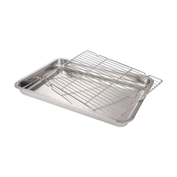 Bandeja Para Hornear Con Rejilla Bandeja Para Hornear Galletas Para Buffet Barbacoa Hogar 60 Cm X 40 Cm X 4,8 Cm