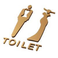 Bothyi - Letrero De Inodoro, Tablero Autoadhesivo, Decoración De Baño Masculina Y Femenina, Fácil De Instalar, Letrero De Wc Masculino Y Femenino L