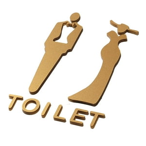 Bothyi - Letrero De Inodoro, Tablero Autoadhesivo, Decoración De Baño Masculina Y Femenina, Fácil De Instalar, Letrero De Wc Masculino Y Femenino L