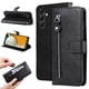 thumbnail image 1 of Funda tipo cartera para Samsung Galaxy A15 con bolsillo con cremallera y ranuras para tarjetas – Función de soporte Negro, 1 of 6