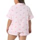thumbnail image 3 of Agnes Orinda Conjunto de Pijamas para Mujer Talla Grande, Camisa de Botones de Manga Corta y Pantalones Cortos con Lazo, Patrones de Cuadros, Ropa de Dormir Cómoda con Bolsillo 3X Rosa, 3 of 6