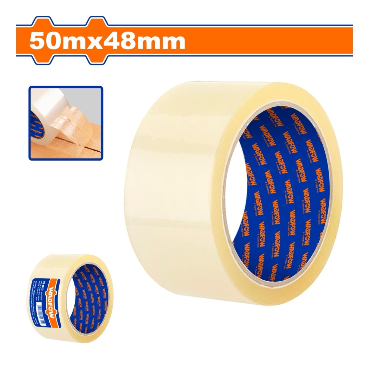 Cinta Adhesiva Para Embalaje 48 Mm 50 M Transparente Wadfow