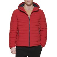 Chaqueta Tommy Hilfiger De Poliéster Elástico Con Capucha, Plegable, Roja, Para Hombre