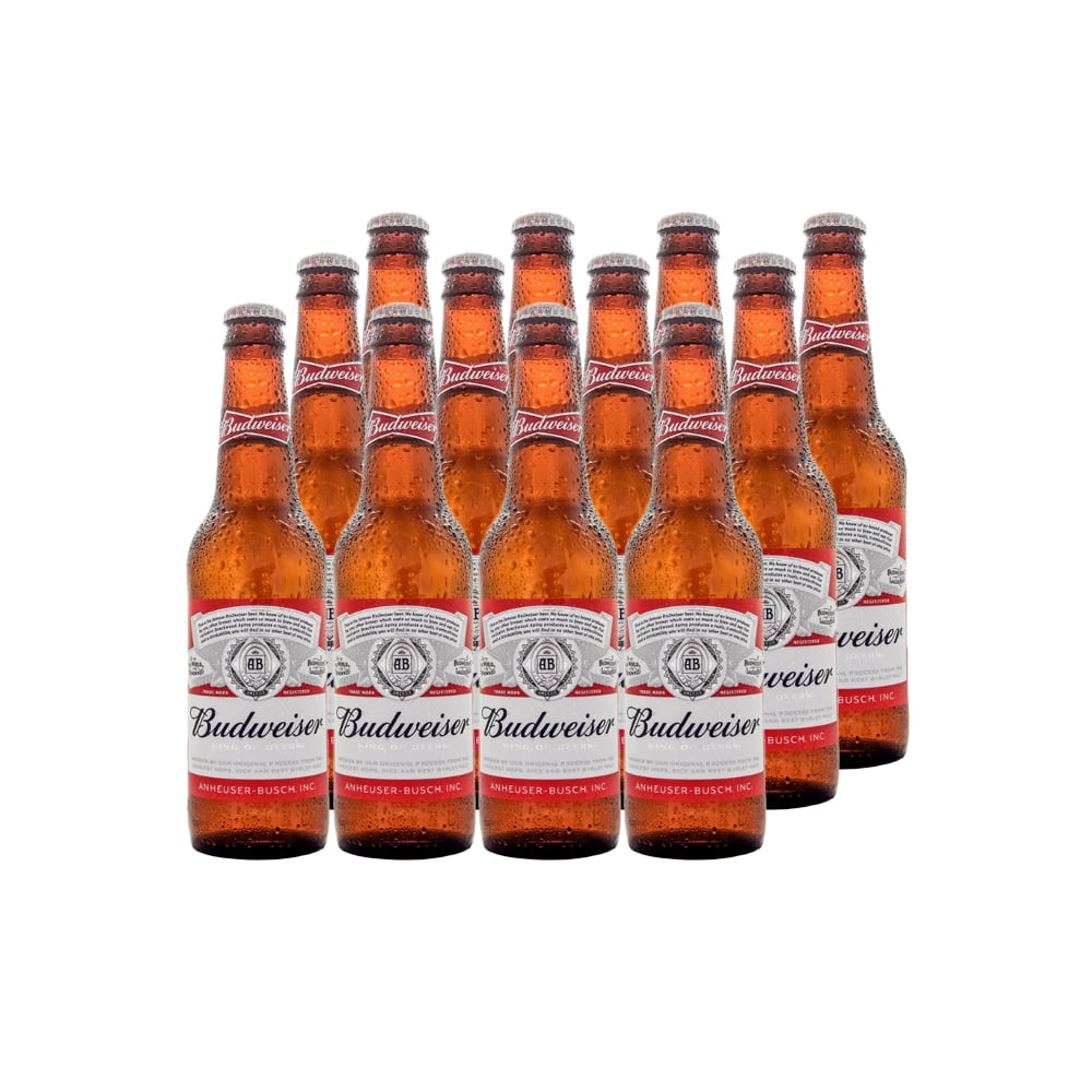 12x Cerveza Budweiser Botellín 4,8° 330cc