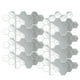 thumbnail image 1 of 30 Piezas Espejo Hexagonal Vinilo Etiqueta De La Pared Calcomanía Decoración Del Hogar Plata 46x40x23mm, 1 of 5