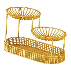 Magideal - Platos De Postre Bandeja De Servicio Europea Cuenco De Frutas Bandeja De Servicio Tipo Buffet Plato De Servicio De 2 Capas Para Cumpleaños Fiestas De