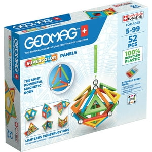 Geomag - Juego De Creacion Magnético Supercolor (52 Piezas) - Línea Ecológica