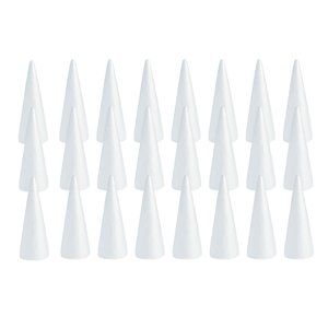 Bothyi - 30 Conos De Espuma Para Manualidades, Conos De Poliestireno Blanco Para Pintar Árboles De Navidad De Fiesta, 150 Mm