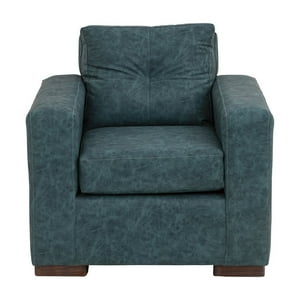 Muebles América - Sofá Franco 1 Cuerpo Cuero Auris Azul Petroleo