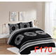 thumbnail image 1 of Cobertor Plush Con Chiporro Plaza Y Media Color Blanco Y Negro Diseño, 1 of 2