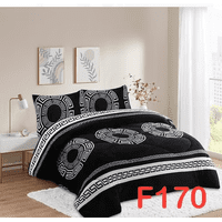 Todostore - Cobertor Plush Con Chiporro Plaza Y Media Color Blanco Y Negro Diseño