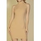 thumbnail image 2 of Saronite Vestido Corto Ajustado sin Mangas con Cuello Alto y Canalé Basics, Color Gris Topo Claro (para Mujer), 2 of 5