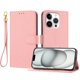 thumbnail image 1 of Funda Cartera para iPhone 16 Pro Max Tarjetero Soporte Magnético y Correa Rosa, 1 of 5