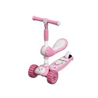 Babyluna - Scooter Monopatin Con Luces Y Asiento Ajustable Conejito Rosa