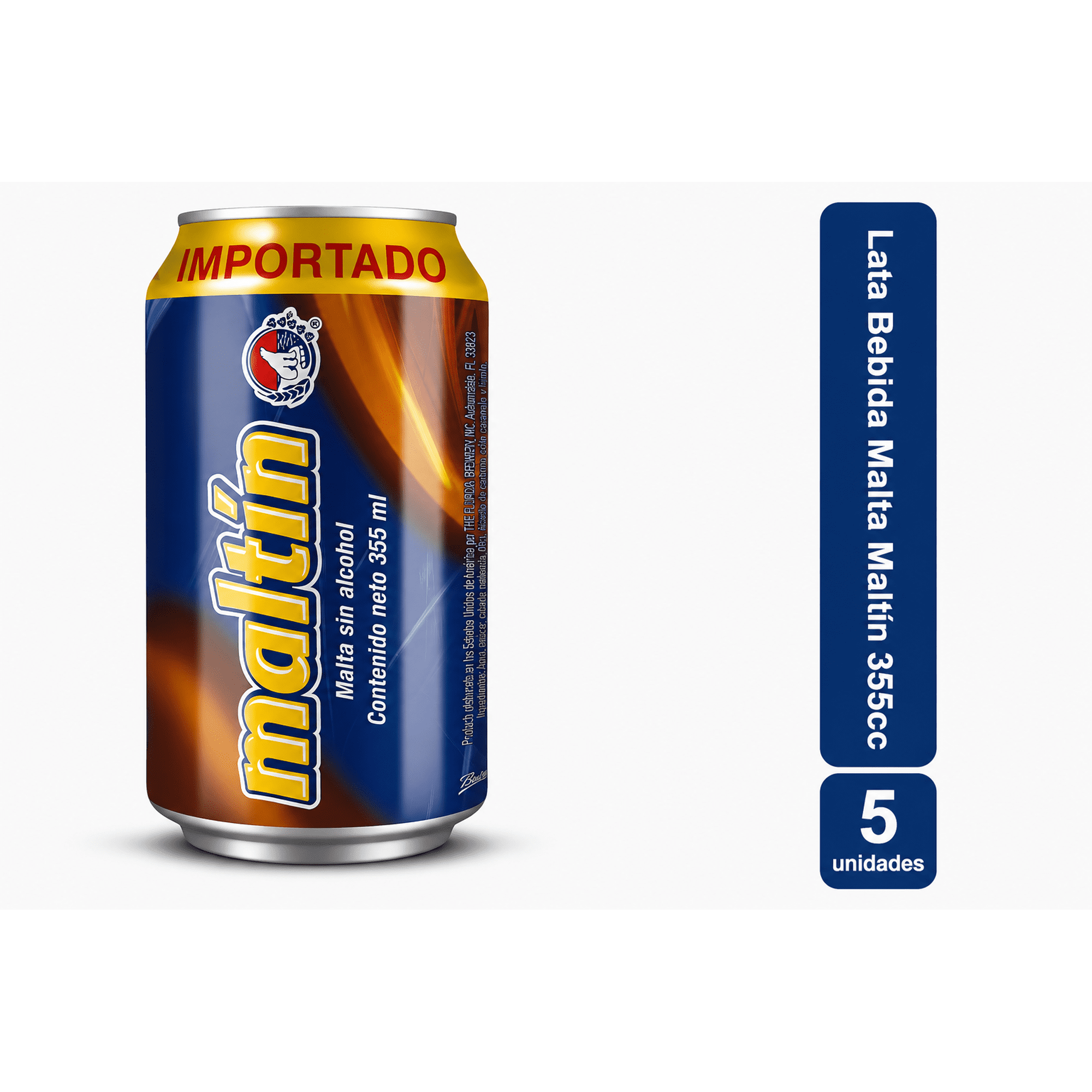 Alimentos Polar - Pack 5 Lata Bebida Malta Maltin 355 Cc