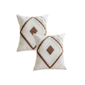 Genérico - Pack De 2 Fundas De Cojin Tufting 45X45 Cm Blanco 01