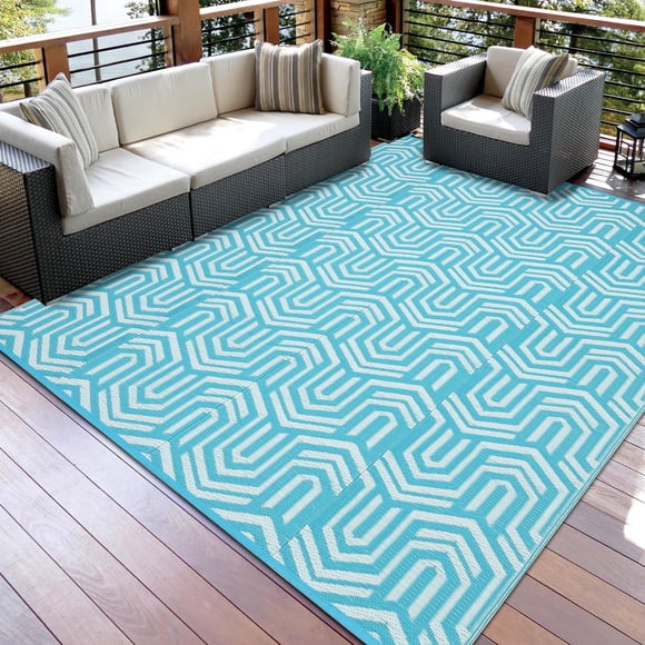 Alfombra GAOMON 244 cm x 305 cm Impermeable Reversible para Patio