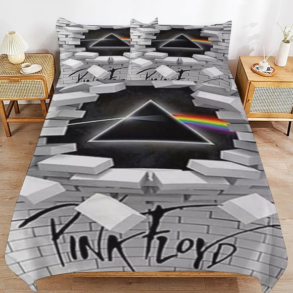 Pink Floyd Classic Touch Soft Zipper Comfort Fabric Breathable Structure Duvet Cover Sets for Relaxing Sleep