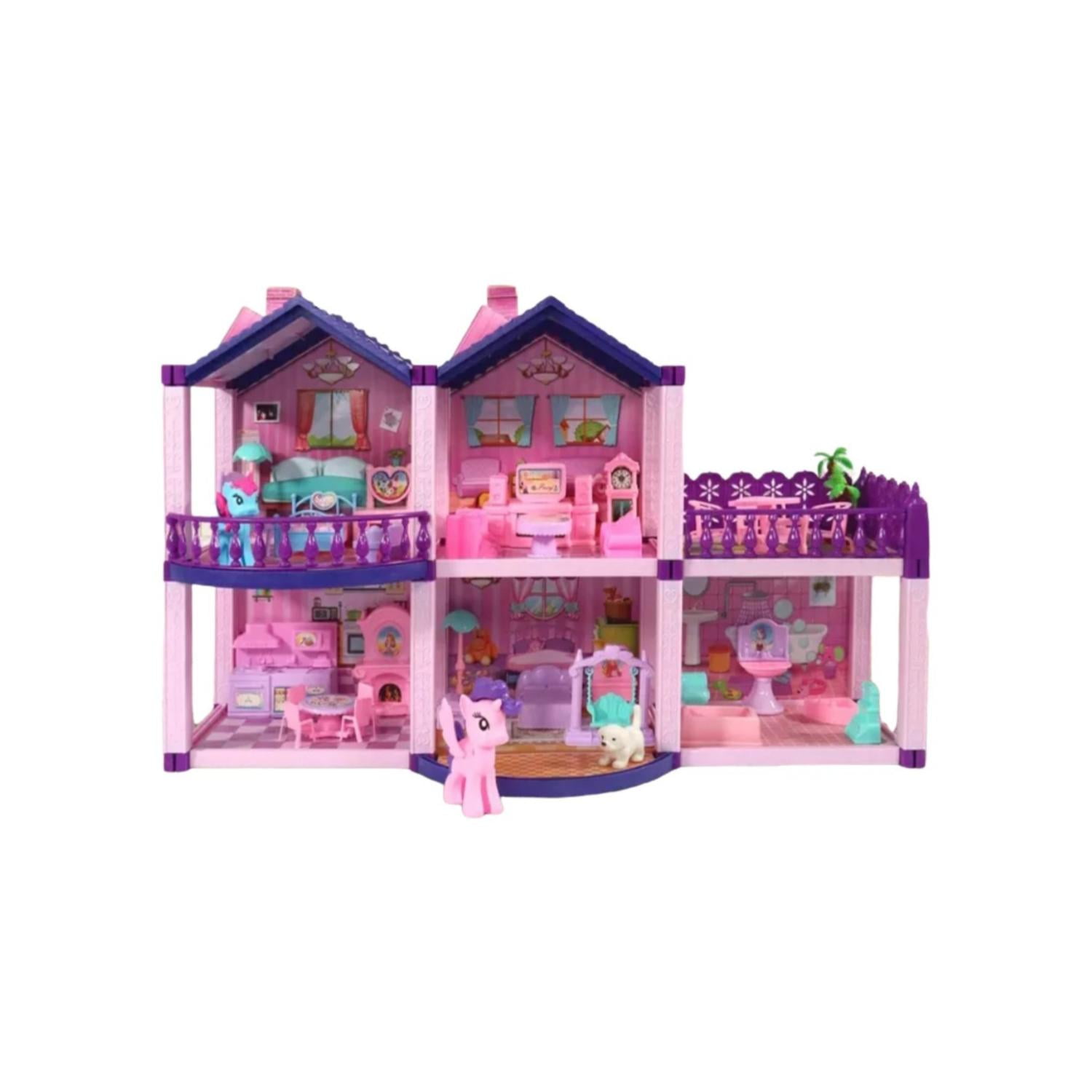 Genérico - Juguete Casa De Muñecas Con Accesorios 38x22x60cm Rosado