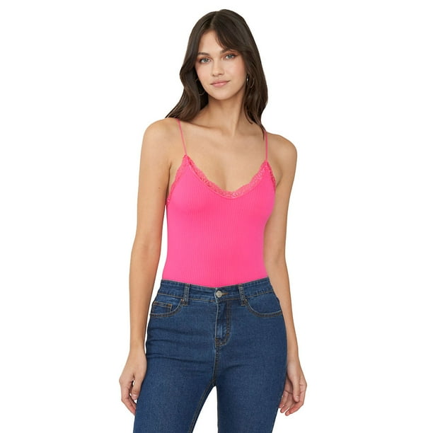 Body Mujer Sin Mangas Lencero Fucsia Corona