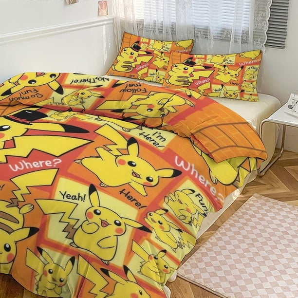 Juego de ropa de cama con estampado Pik_hu, funda nórdica y fundas de almohada de 3 piezas para mujeres, hombres y adolescentes.