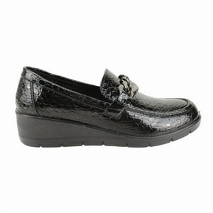 Mocasín New Walk Reptil Confort Negro