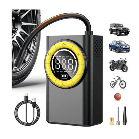 Genérico - Inflador De Neumáticos Portátil Digital - Compresor De Aire Negro