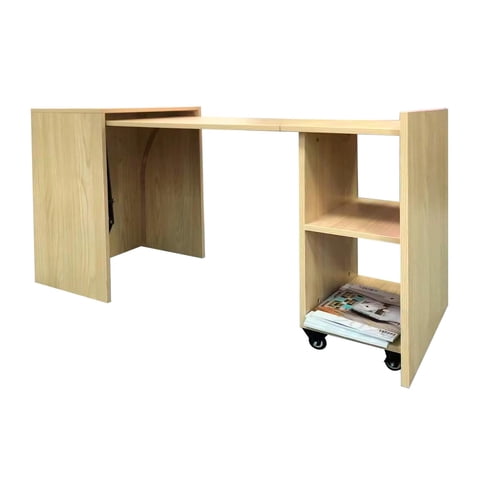 Global Latin Group - Escritorio Moderno Plegable Ajustable Con Almacenamiento Beige