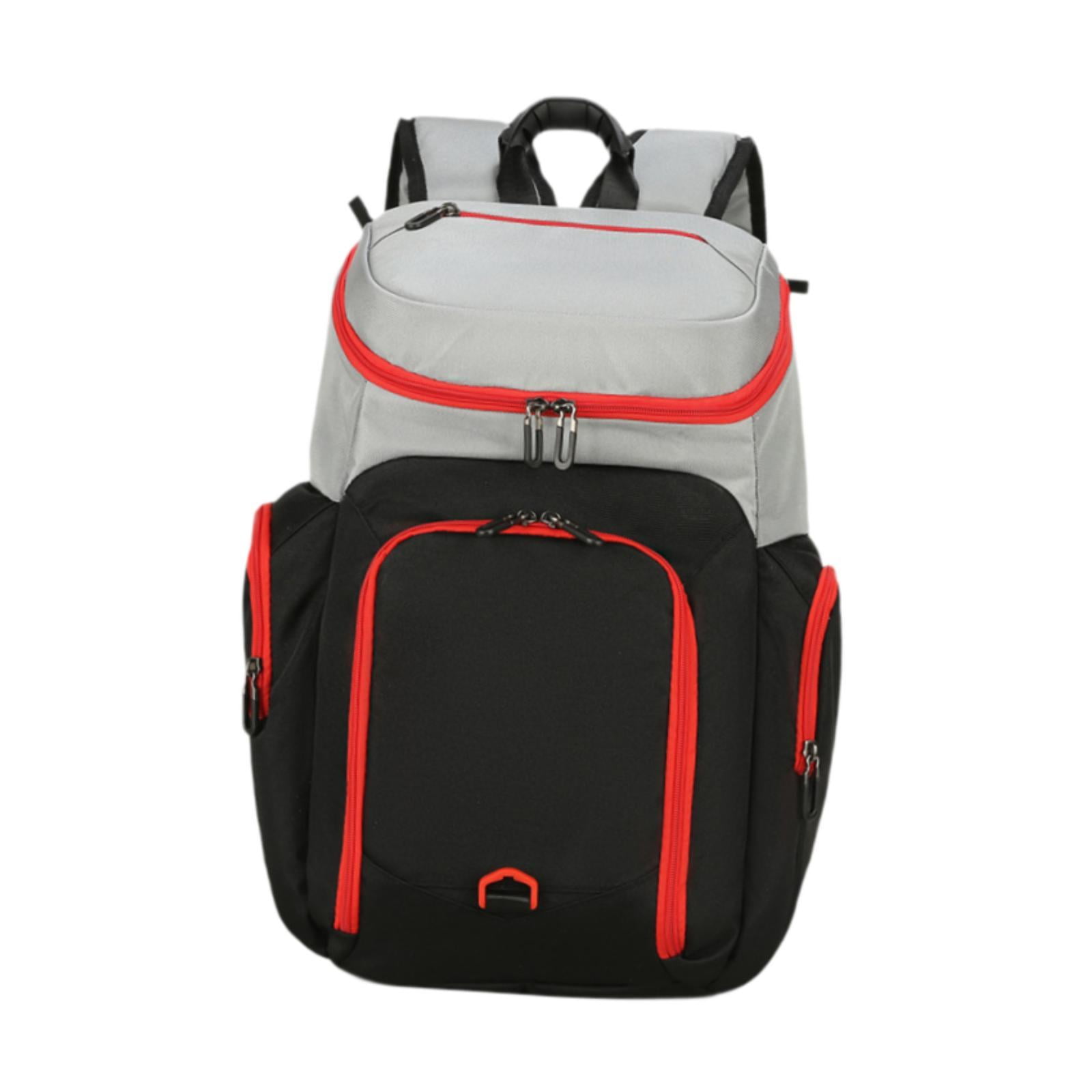Magideal - Mochila De Baloncesto Mochila De Fútbol Bolsa De Fitness Bolsa De Tela Oxford Ventilada Bolsa De Equipo Deportivo Bolsa Deportiva Para Gimnasio Fútbol Gris Y Negro
