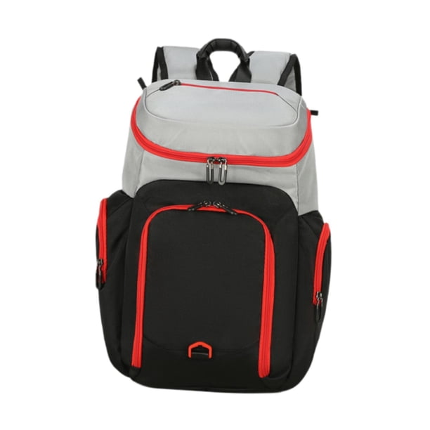 Mochila de baloncesto Mochila de fútbol Bolsa de fitness Bolsa de tela Oxford ventilada Bolsa de equipo deportivo Bolsa deportiva para gimnasio Fútbol gris y negro