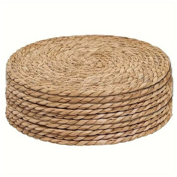 Juego de 6 individuales de 100 % tejido de yute, redondos de 38 cm